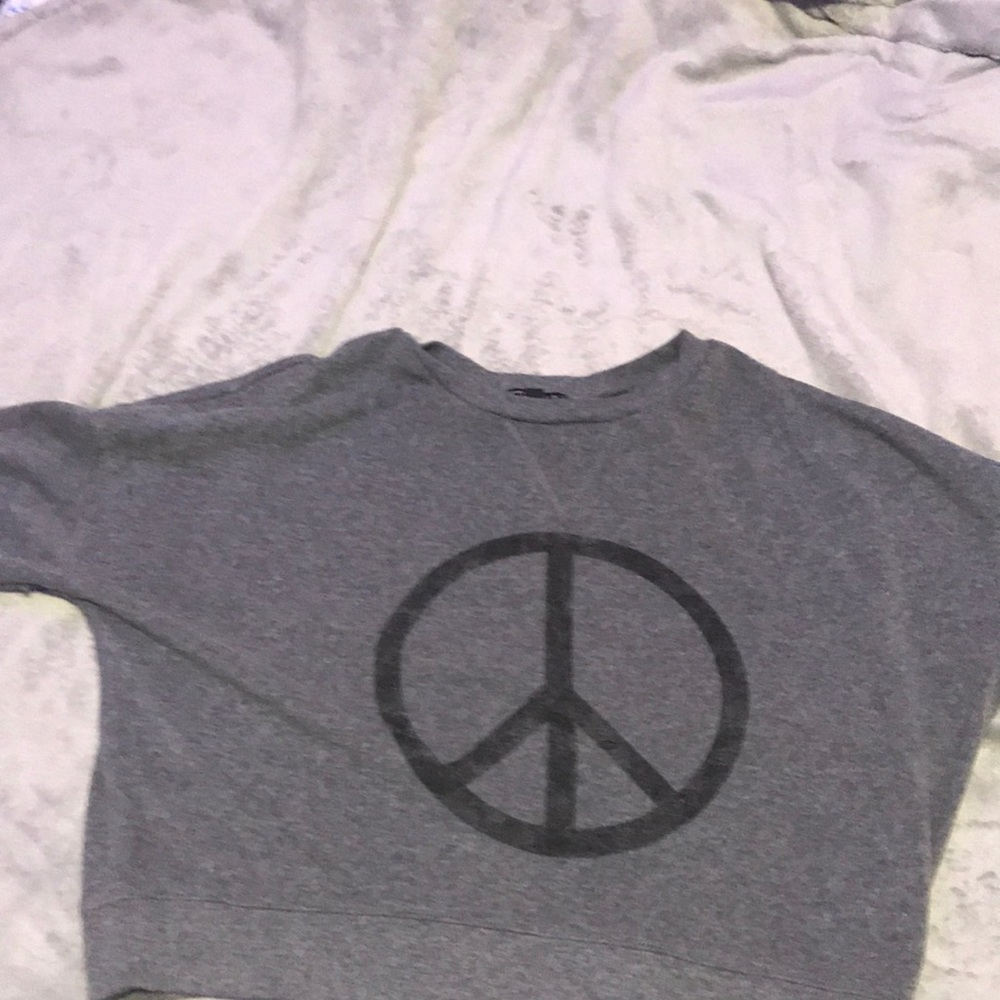 Dark gray peace crop top